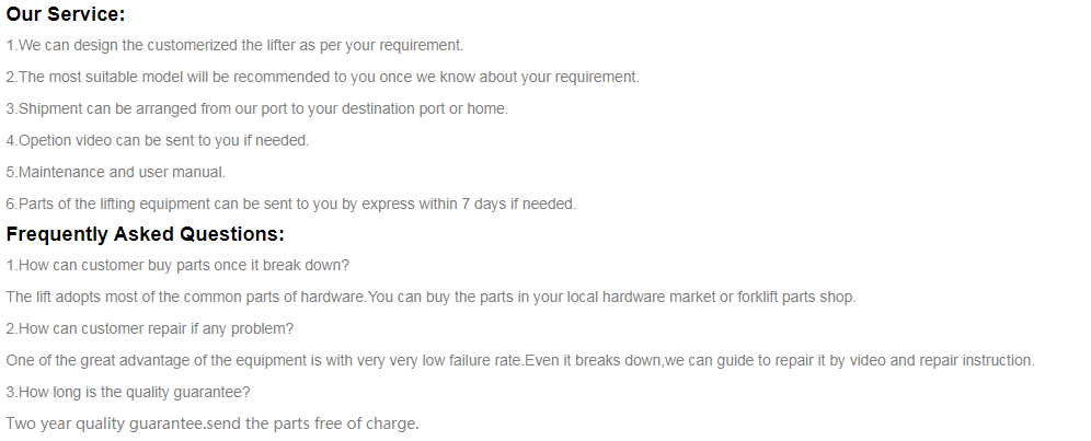 our service